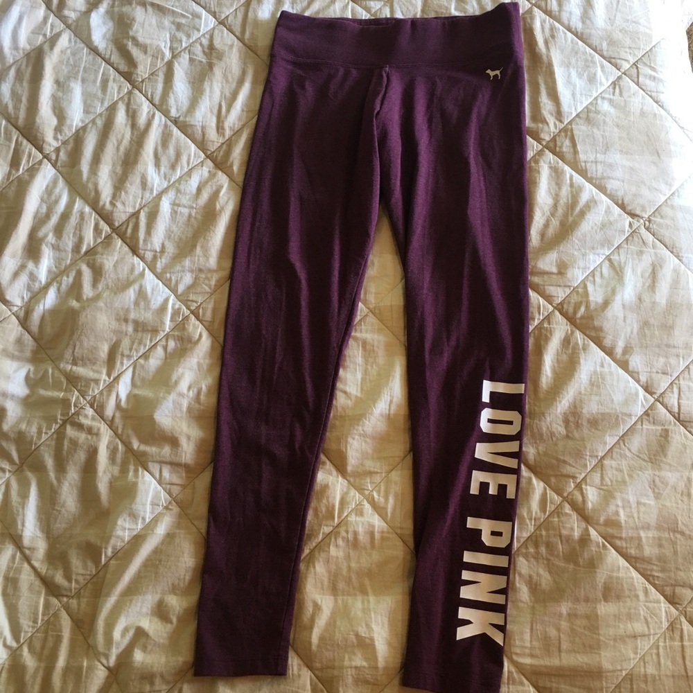 PINK Victoria's Secret Yoga Burgundy Soft Leggings Size M